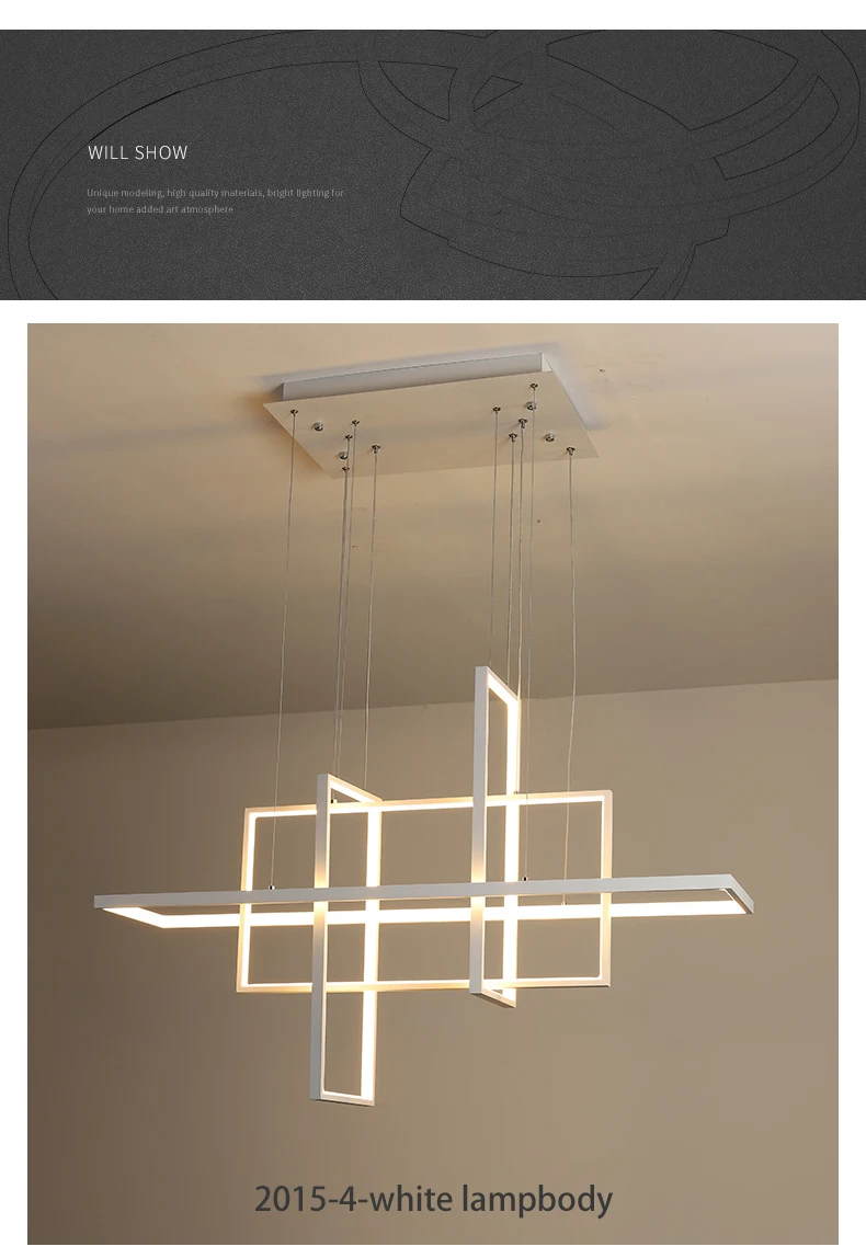 Hd9fb495250174df2acce925ca07bd1b3p Modern LED Chandelier For Kitchen Dining Room Living Room Bedroom Rectangle Pendant Lamp Remote Control Ceiling Hanging Light