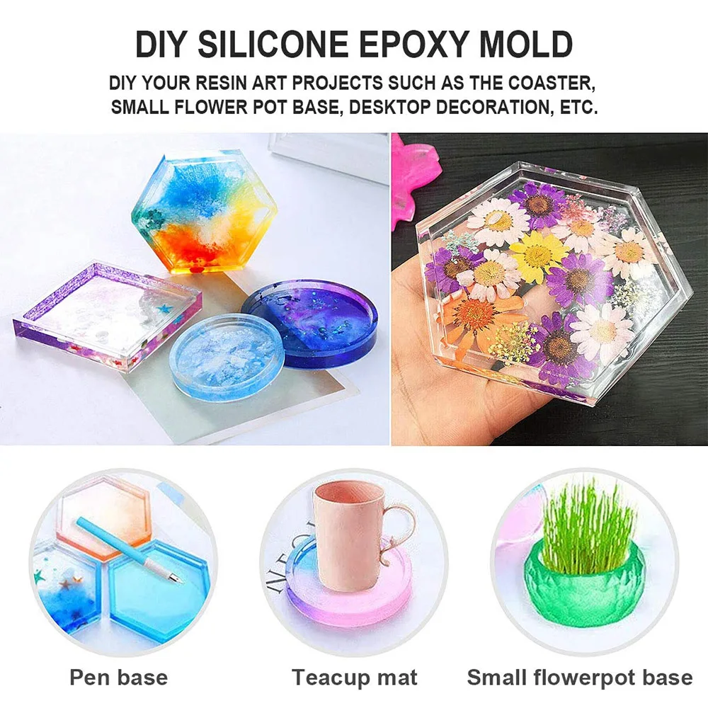 1Pcs Silicone Coaster Mold DIY Resin Cup Mat Pad Mold Epoxy Mould Tool For  Craft Flowerpot Base Mold Home Decorating Tools - AliExpress