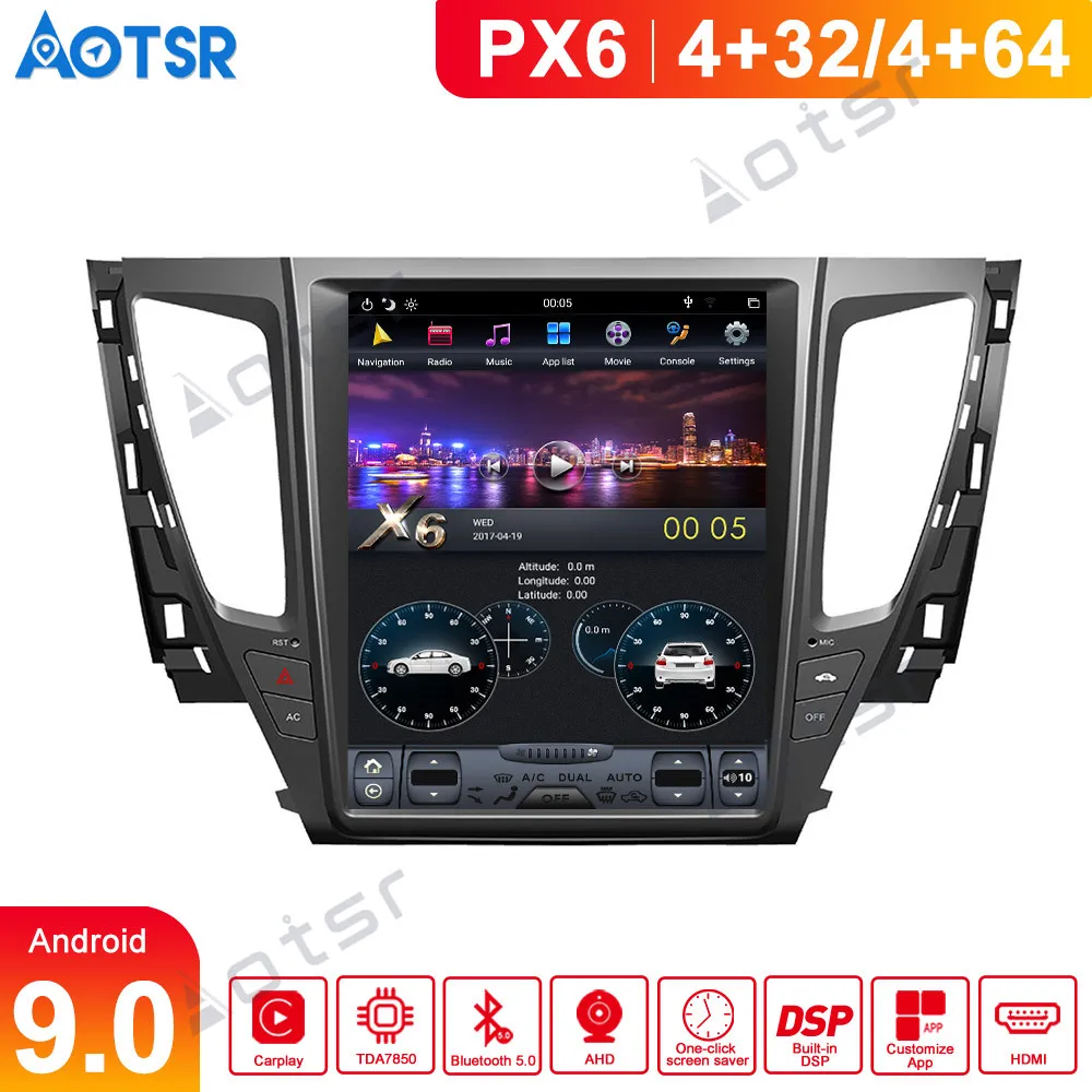 

Android 9.0 Tesla 12.1"Car GPS Navigation multimedia For MITSUBISHI PAJERO 2016-2019 stereo radio tape recorder No DVD head unit