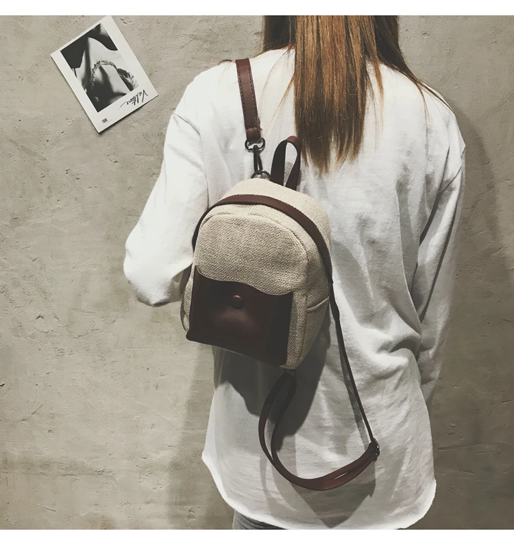 Yi маленький рюкзак женский Универсальный контрастный цвет мини-рюкзак модная многоцелевая Студенческая сумка