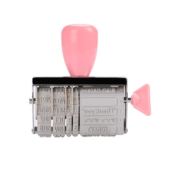 

Wheel DIY Handle Account Roller Date Stamp Home Convenient Date Stamps Retro Metal + ABS Seal Stamping Mud Set Student