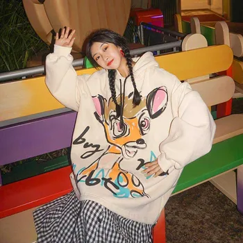 

NiceMix New Harajuku Casual High Street Hooded Pullover Tops Long Sleeve Autumn Japan fashion Hoodies Sweatshirts Womens Oversiz