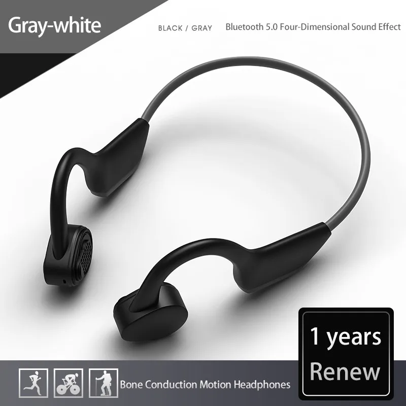 HOLY SERPENT J20 костной проводимости Bluetooth наушники Беспроводные водонепроницаемые Bluetooth 5,0 гарнитура сверхлегкие Hifi наушники - Цвет: Черный