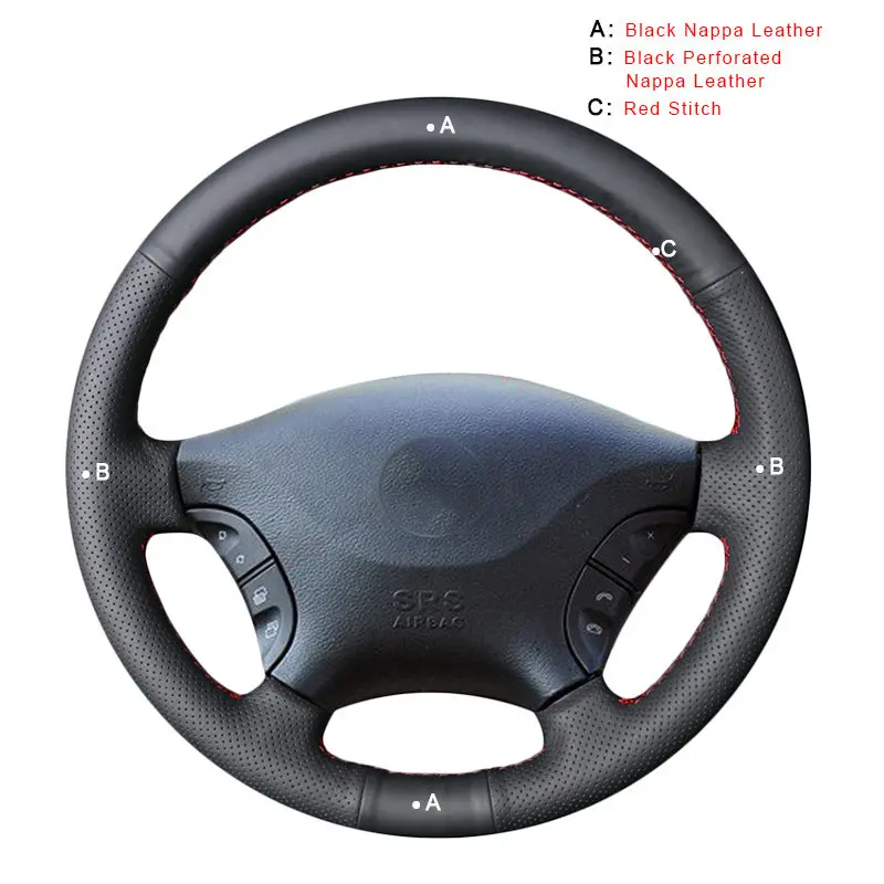 Авто оплетка на руль для Mercedes Benz W639 Viano 2006-2011 Vito 2010- Volkswagen VW Crafter DIY автомобильный чехол - Название цвета: Top Layer Leather