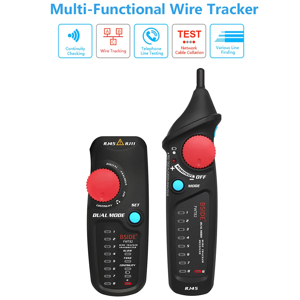 Сетевой кабель трекер тестер BSIDE FWT82 81 RJ45 RJ11 телефонный провод тонер Ethernet LAN Tracer анализатор детектор линия Finder