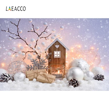 

Laeacco Christmas Balls Snowflake Gifts Tree Lights Photography Backgrounds Backdrops Baby Portrait Photozone New Year Photocall