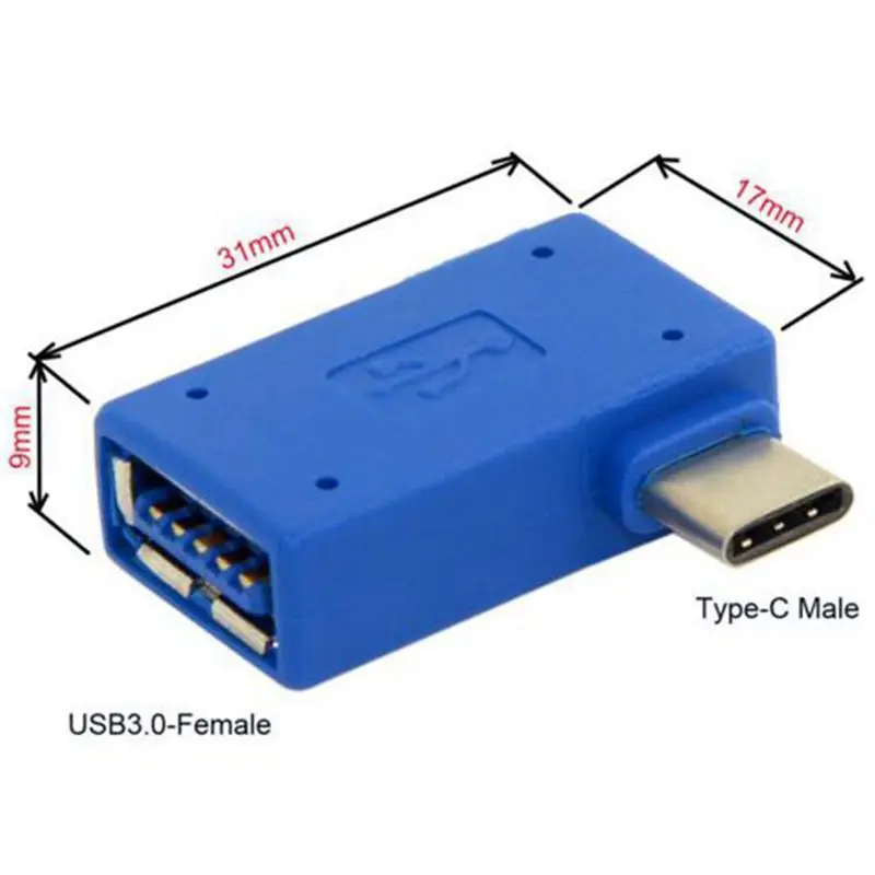 USB 3 1 type C правый 90 градусов угловой штекер для 0 Женский OTG адаптер|Кабели передачи