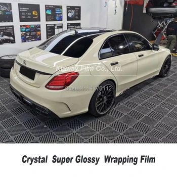 

Highest quality crystal series Ivory Glossy wraping Sticker With Air Bubble Free Vehicle Wrapping diamond texture glue