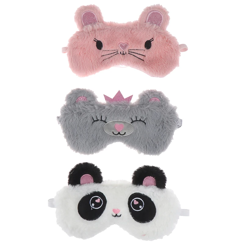 1PCS Panda Eye Mask Plush Animal Mouse Bear Deer Eye Cover Cute Plush Eye Mask Girl Toy Suitable For Travel Home Party
