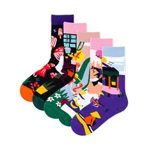 Хлопковые носки для женщин и мужчин; Милые Мультяшные цветные домашние носки с животными; забавные носки унисекс; счастливые носки; повседневные носки для взрослых