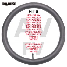 Neumático de bicicleta 12/16/20/24/26 pulgadas tubos interiores Schrader neumáticos 1,75/2.125 pulgadas ancho de bicicleta neumático de ciclismo tubo de goma para MTB