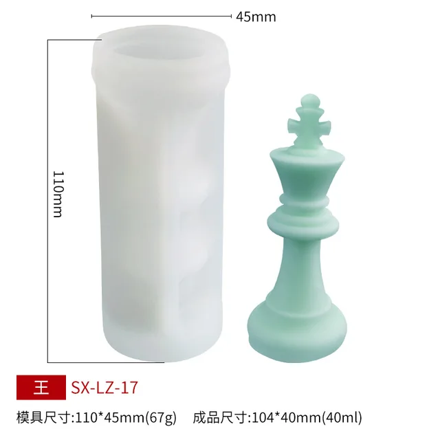 Chess Candle Silicone Mold DIY Chess 6 Piece Set Aromatherapy Candle Creative Ornaments Resin Molds Candle Making Kit LZ-17