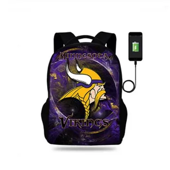 

17inch Mens Vikings Serie College Backpack usb Charger Schoolbag for Laptop Backpacks for Teenage School Bag Boys&Girls