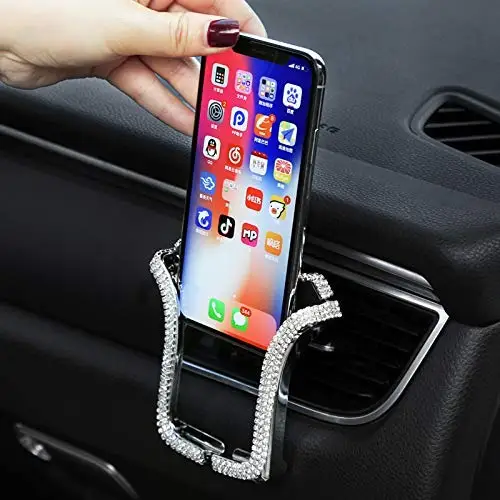 Универсальный автомобильный держатель для телефона bling, со стразами и кристаллами, кронштейн для телефона для автомобильного вентиляционного отверстия, стильный сверкающий блестящий