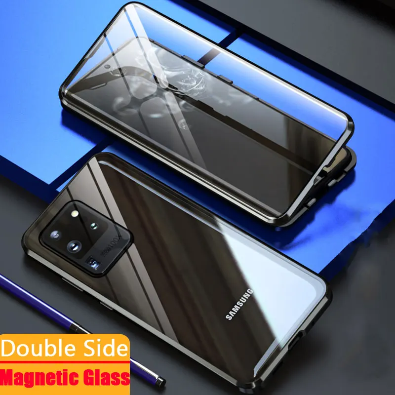 Металлический магнитный чехол для Samsung S20 ultra S10 S8 S9 plus galaxy A51 A71 A70 A50 A20 двусторонний