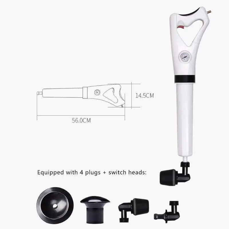 Powerful High Pressure Air Drain Blaster Clog Dredge Tools Toilet Cleaner Plunger Auger Cleaner Household Bathroom Tool