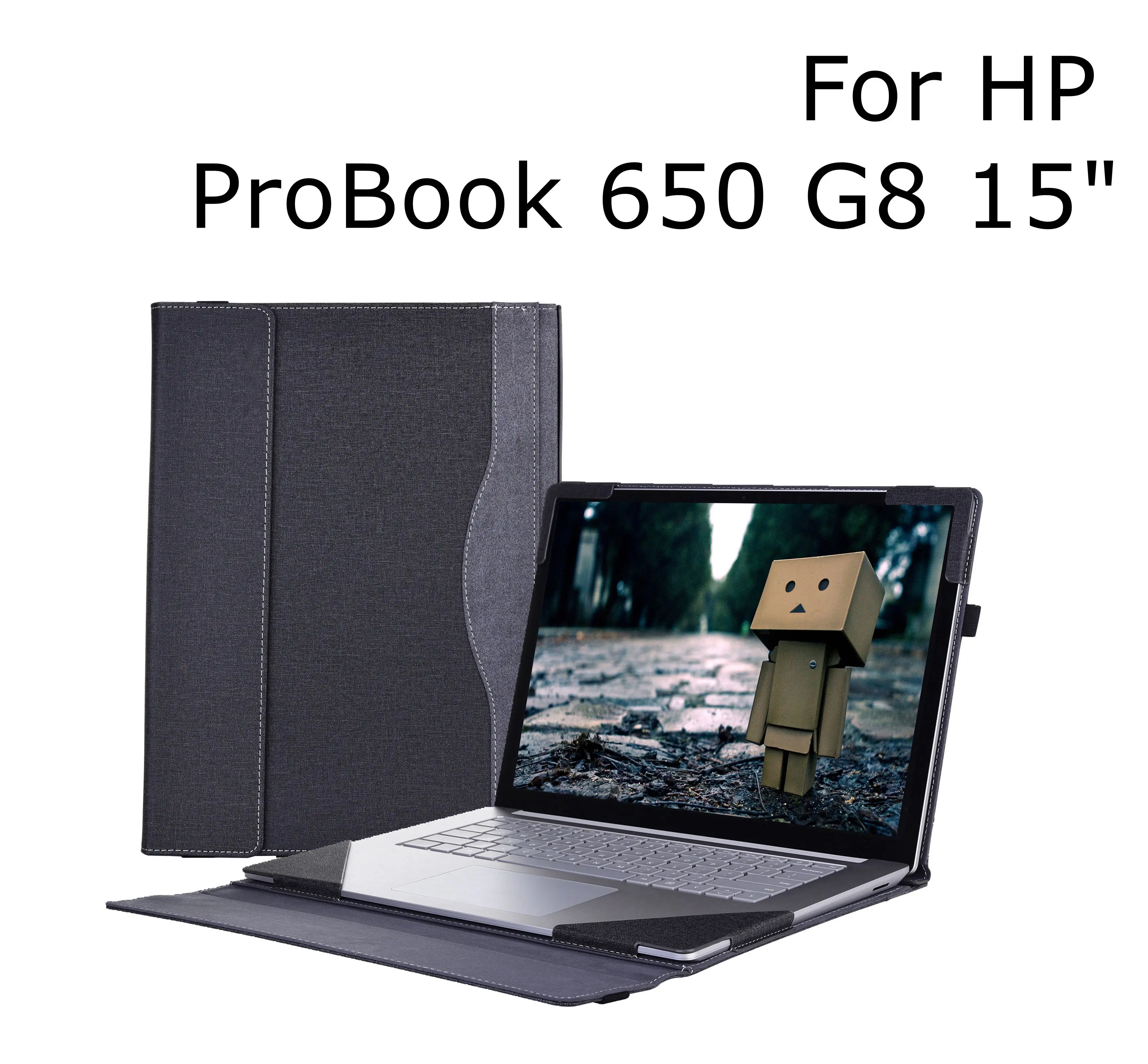 Case Cover for HP ProBook 650 G8 15" Laptop,PU Leather Folio Stand Hard