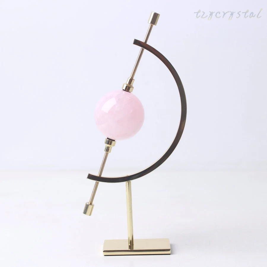 Soporte de moda dorado con forma de globo, Base de Metal, esfera de cristal, 1 unidad