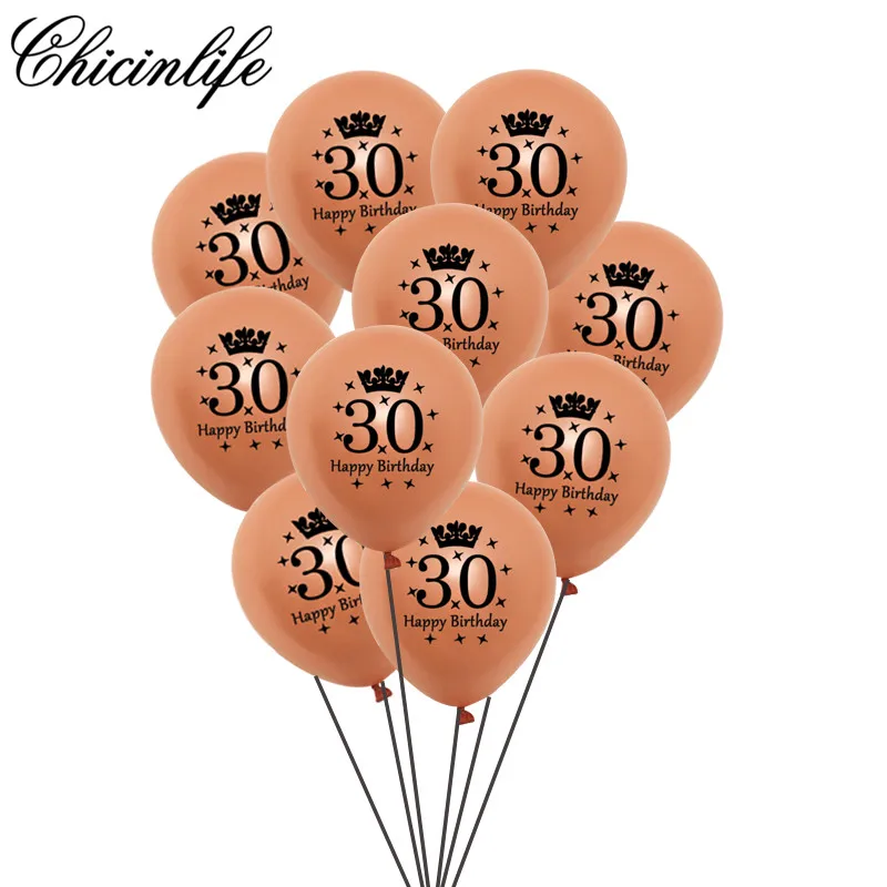 Chicinlife 10 шт. 30th 40th 50th 60th Happy birthday party воздушный шар Globos взрослые воздушные шары ко дню рождения День рождения Юбилей украшения