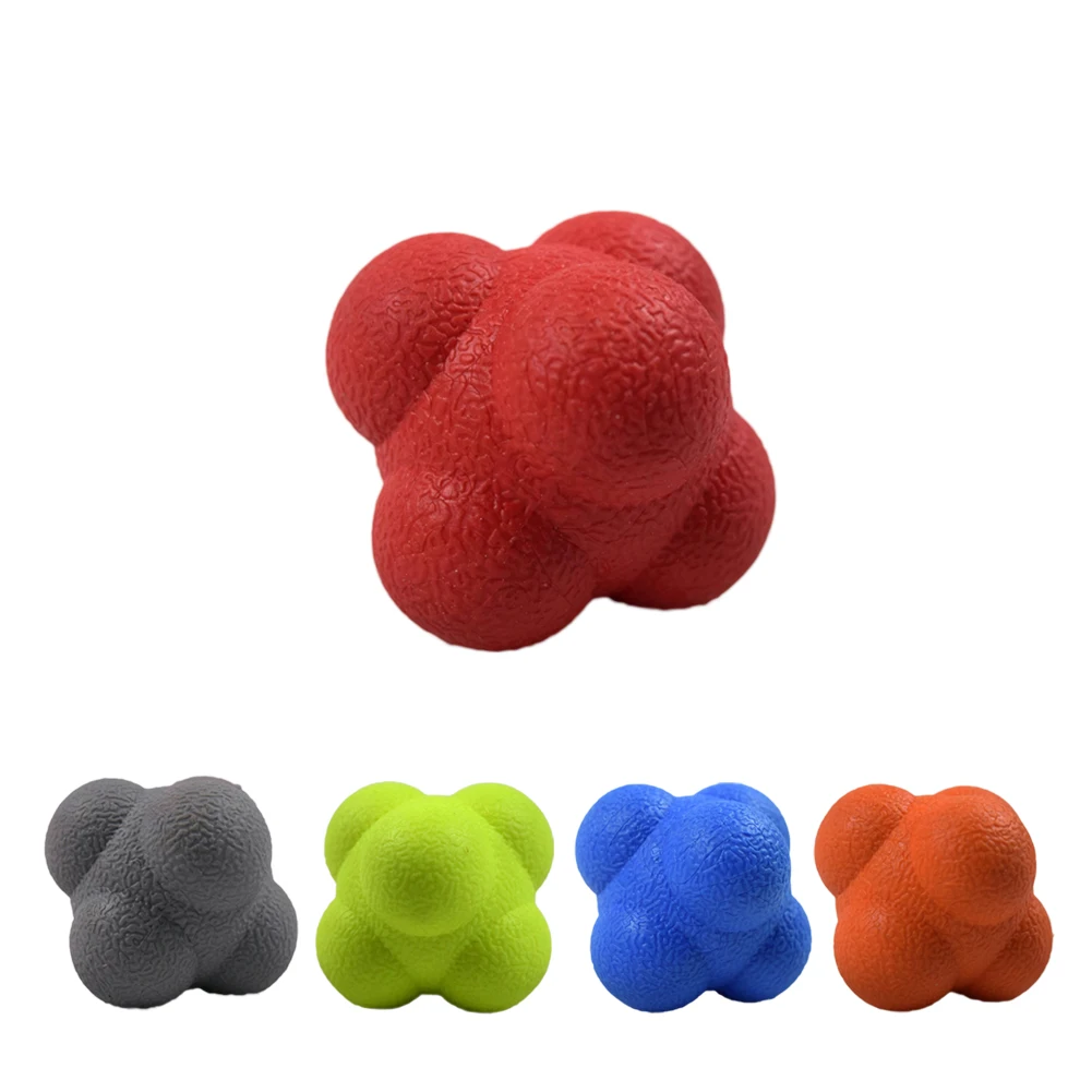 Workout Elastic Baseball Sports Agility Training Fitness Reaction Ball Coordination Reflex Outdoor TPR Exercise Tennis Hexagonal