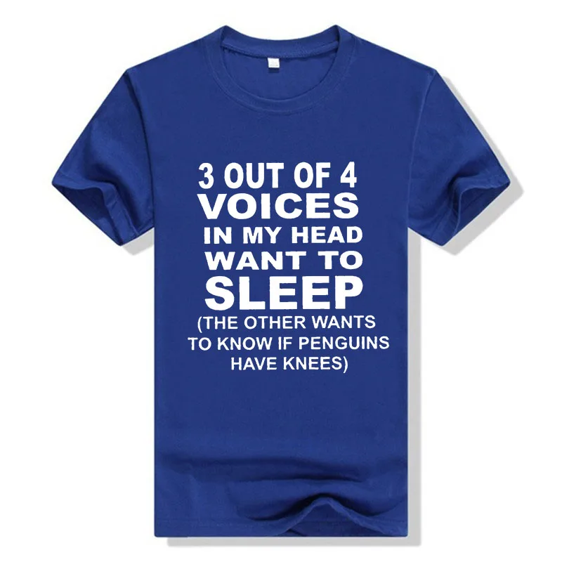 

BTFCL 3 OUT 4 VOICE IN MY HEAD WANT TO SLEEP Print Black T-Shirt Women Men New Summer Cotton Korea Hip Hop Shirt Harajuku Tshirt