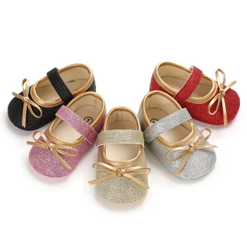 

Cute Spring Baby Girl Cotton Casual Bow Shoes First Walkers Newborn Cute Non-slip Soft Sole Walking Shoes N