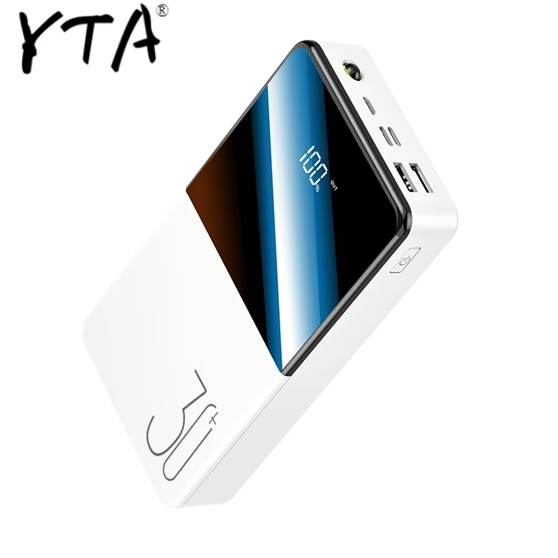 

Hot Power Bank 30000mAh Portable Charging PowerBank Lcd 30000 mAh USB PoverBank External Battery Charger For Xiaomi Mi iPhone 8