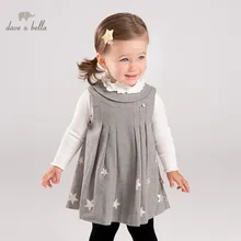 DB11750 нижнее белье в стиле бренда dave bella/осенняя одежда для маленьких девочек пачка покроя "покроя принцесса" для майка со звездами; Модное детское платье; праздничное платье для маленьких детей в стиле "Лолита", одежда