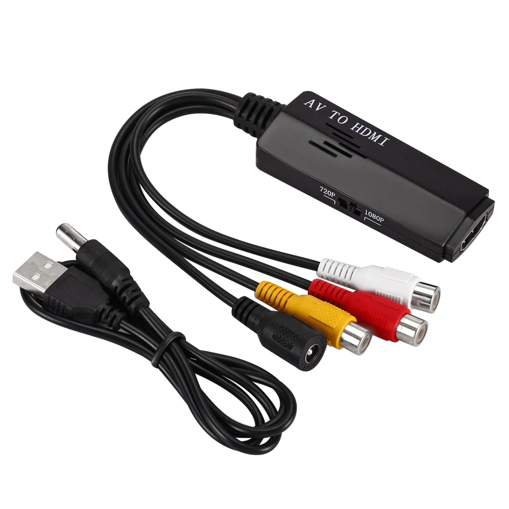 Домашняя поддержка 1080p гибкий аудио видео адаптер AV к HDMI конвертер портативный