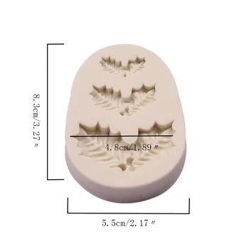Holly Leaves Fondant Cake Silicone Mold Chocolate Candy Christmas Molds Cake Decoration Baking Tools