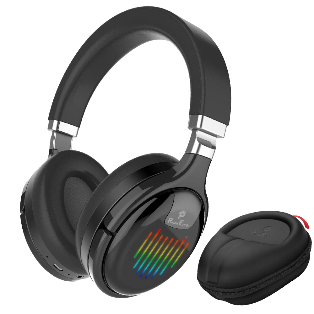 Led Light  Wireless Headphones  Bluetooth Earphone Foldable Noise Reduction Bass Stereo Gaming Wired  Headsets With Mic FM MP3