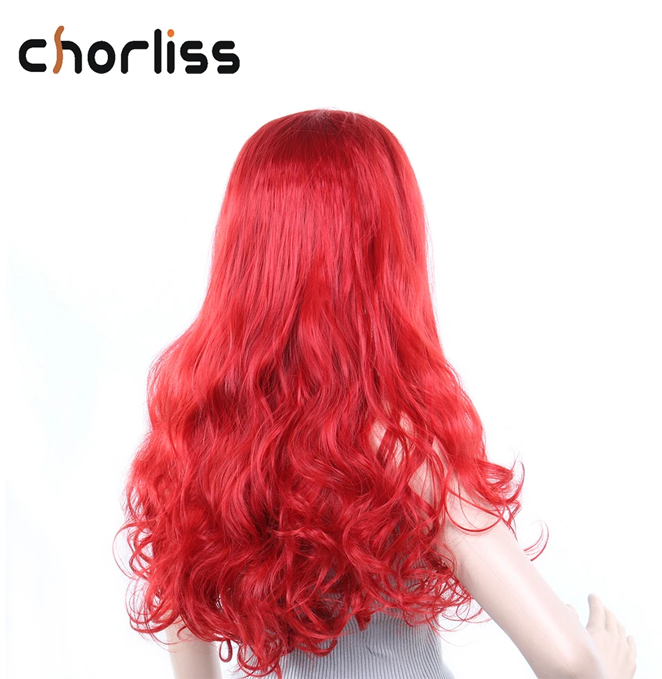28 дюймов синтетический парик на кружеве для женщин красный натуральный Длинный Волнистые волосы Косплей Карнавальный Костюм жаропрочное волокно er парики
