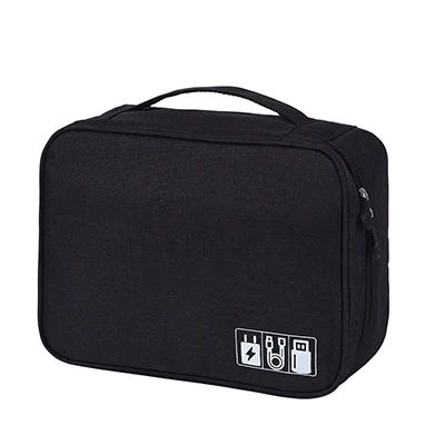 Digital Storage Bag Multi-function Travel Data Cable Organizer Bag Power Supply Data Cable Travel Kit Case Pouch K1283 F - Цвет: Черный