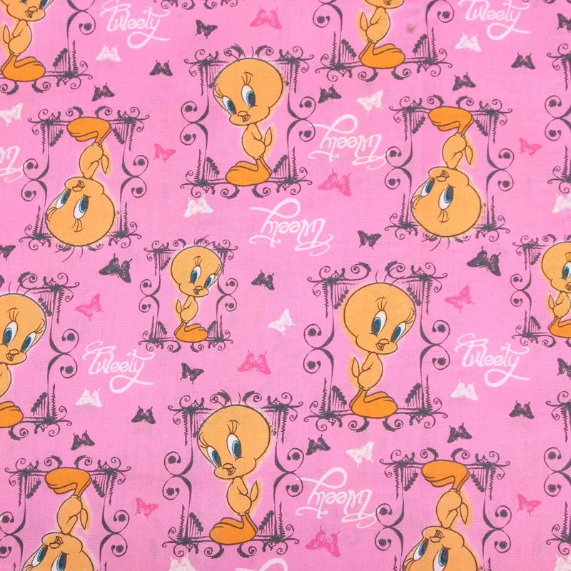 Половина метра тонкая хлопковая ткань с желтой уткой печати ручной работы DIY одежды платье Детская одежда CR-115