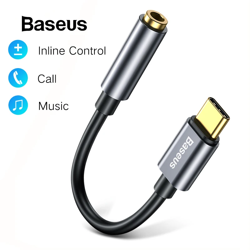 

Baseus Type C Male to 3.5mm Female Adapter Converter Headphone Jack for Huawei P30 pro Xiaomi Oppo Type C Earphone Audio Adapter