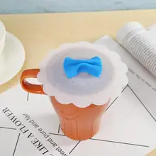 Многоразовая силиконовая крышка для чашек с бантом термостойкая Герметичная крышка для чашек противоскользящая и водонепроницаемая домашняя Крышка для чашек