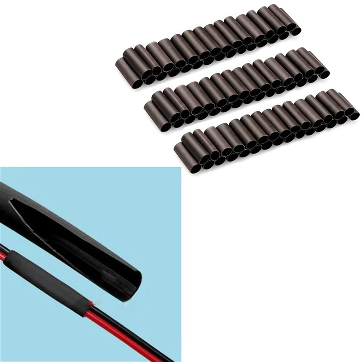 Elétricos Conectores tipo Tubo Termorretrátil Vermelho Preto 250 Peças eletricos conectores tipo tubo termorretratil vermelho preto 250 pecas 02