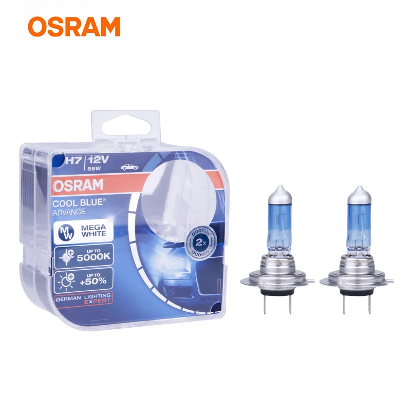 Галогенные лампы OSRAM H7 H1 H3 H4 дальний и ближний свет H9 H11 Противотуманные фары 9005 9006 HB3 HB4 9003 12V 5000K белые автомобильные фары