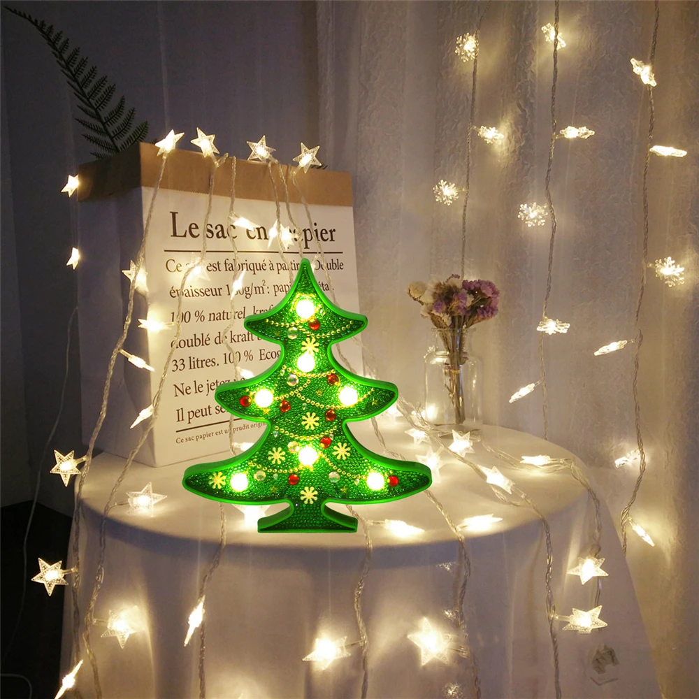 Сказочная гирлянда светодиодный DIY рождественская елка Снеговик Ночная светящееся Рождественское украшение для дома рождественское освещение рождественнской елки Декор