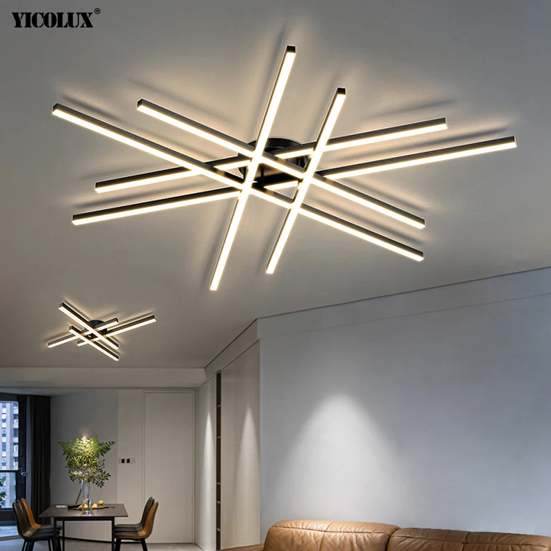 Remote Dimming Simple New LED Modern Chandelier Lights Living Dining Room Bedroom Villa Apartment Aisle Indoor Lighting Lamps