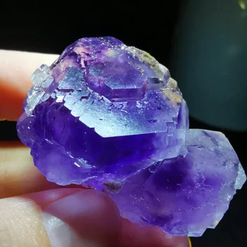 

42.1gNatural rare Tanzanian blue purple fluorite mineral specimen stone and crystal healing energy CRYSTAL QUARTZ GEM