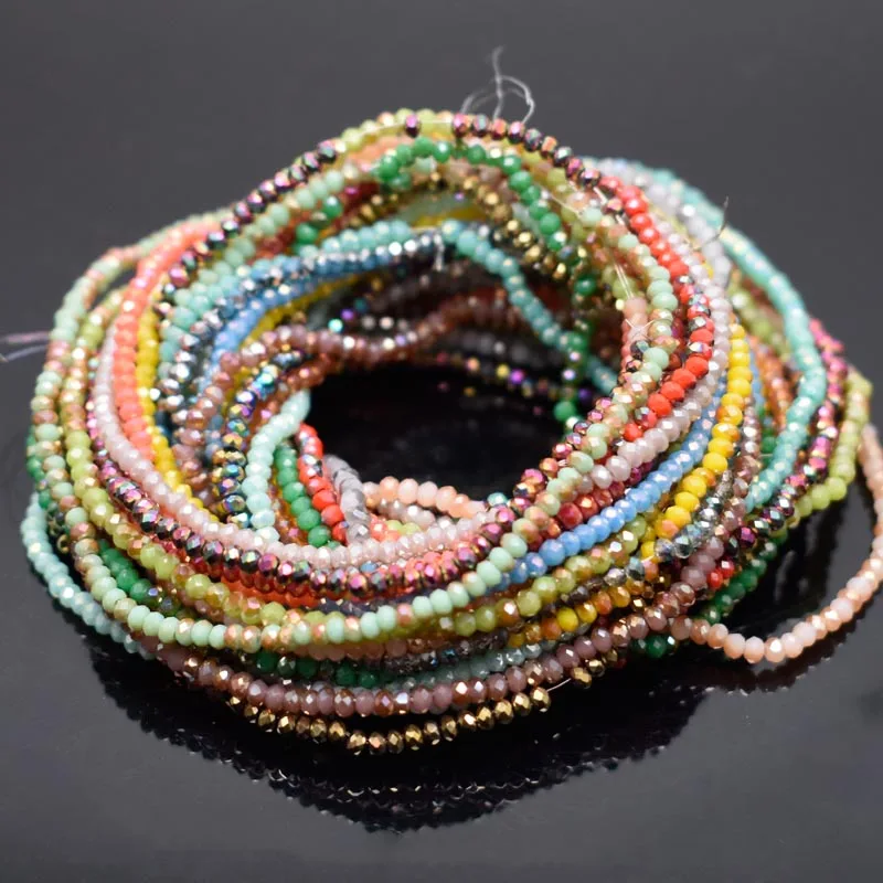 Glass Beads Charms-Spacer-Beads Jewelry-Making Red Crystal Wholesale for DIY 1x2mm Approx
