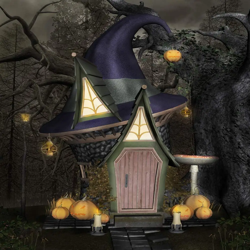 

Halloween Photography Background Horror Forest Lodge Photography Backdrop Photocall Photography Background For Photo Studio