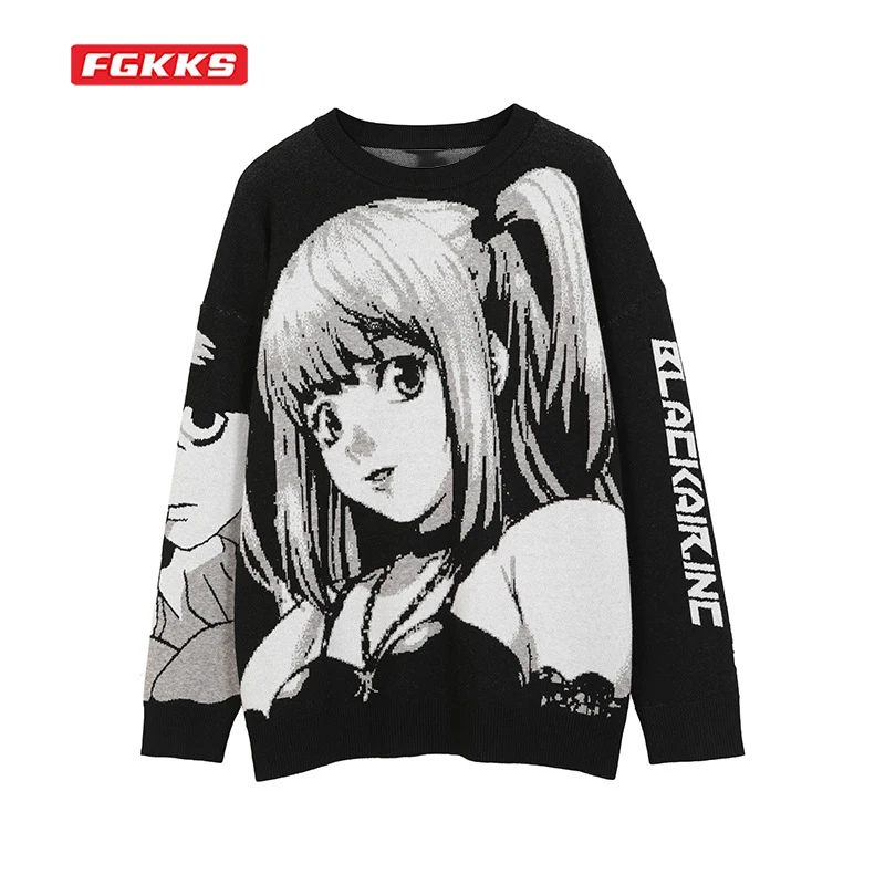 FGKKS-ropa de calle para hombre, Jersey de estilo Harajuku, Retro, japonés, Hip-Hop, de algodón, de punto, 2021