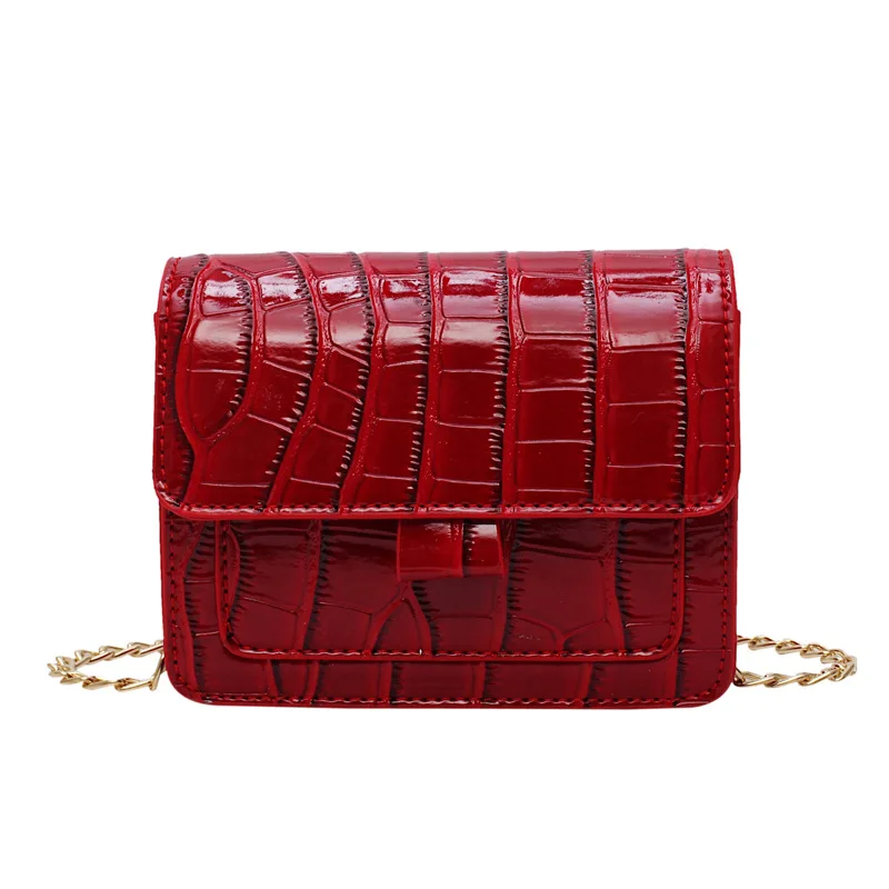 

ABSF Waist Bag Black Small Bag Female Crocodile Pattern Shoulder Chain Mini Messenger Bag Ladies Shoulder Bag Red