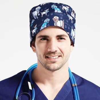 

Male veterinarian Surgical Cap pet doctor work cap Medical Scrub Caps Nursing caps for men and women Hospital Work Hats