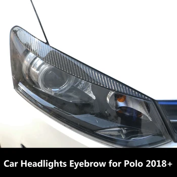 

Pair Car Headlights Eyelids Eyebrow ABS Trim Stickers Cover For VW for Polo 2018+ Accessories Car Styling 3 Style To Choose