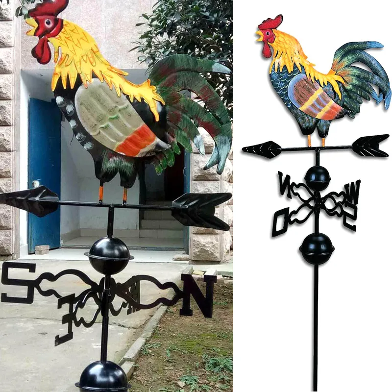 Metal Weathervanes Weather Rooster Ornament Garden Patio Decor Wind Blowing NEW 