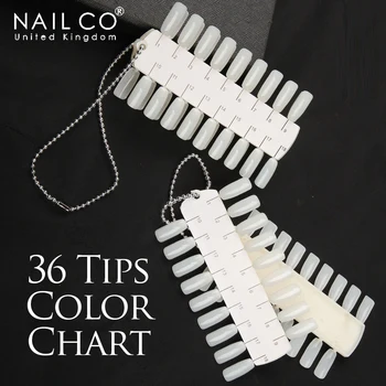 

NAILCO 36 Color Nail Tips Chart Display Board Tool Manicure Nails Plate Strip Mold Gel Polish Practice Acrylic False Nail Art