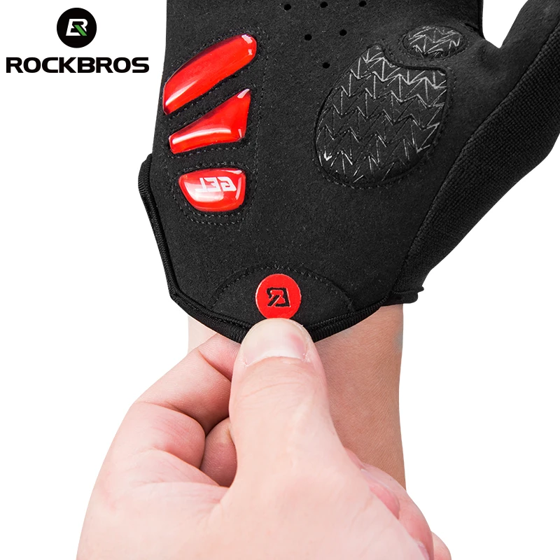 ROCKBROS Сенсорный экран Велоспорт Перчатки противоударный MTB дорожные велосипедные перчатки ветрозащитные держать теплый велосипед перчатки Guantes Ciclismo